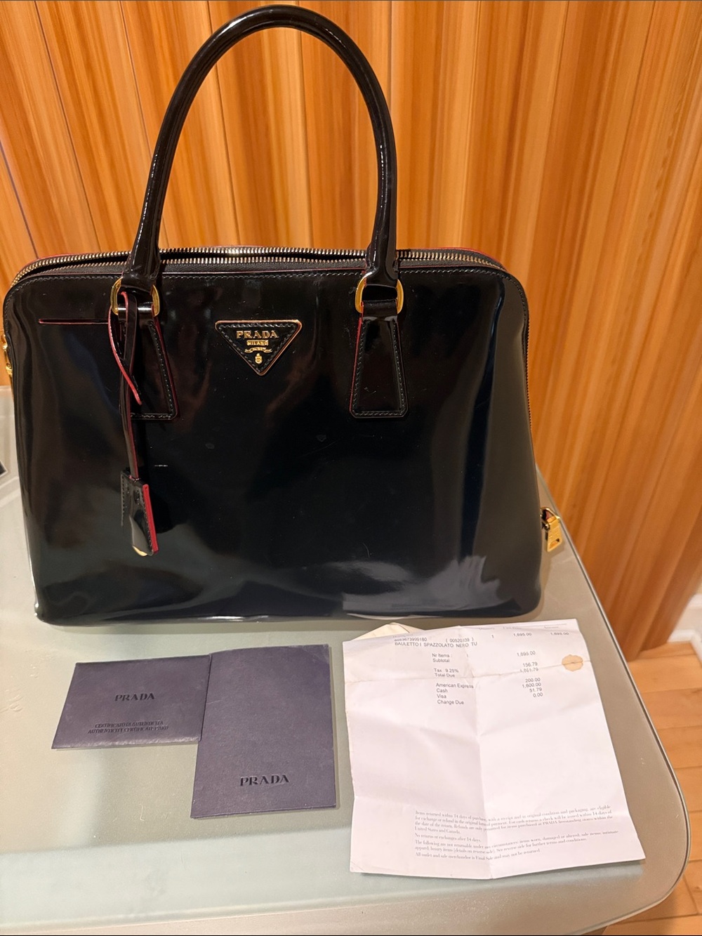 Prada Spazzolato Leather Promenade black bag
